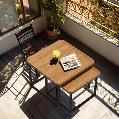 Table basse industriel vintage 2 pièces - vente privée 14:200000195Walnut Wood;200007763:201336101