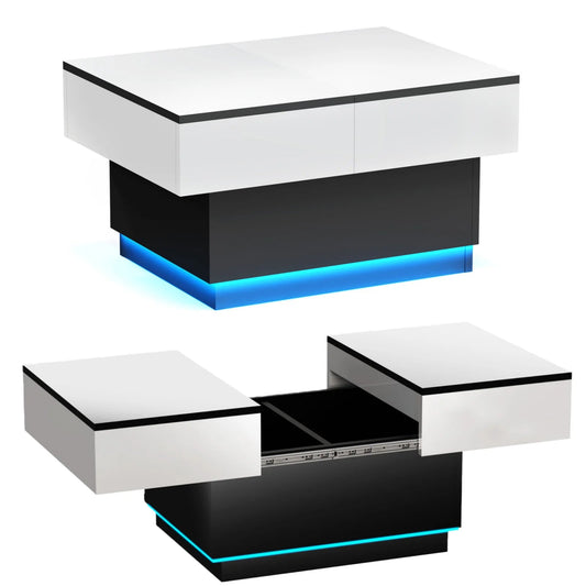 Table basse industrielle moderne extensible 2 en 1 - vente privée 14:29;200007763:201336101