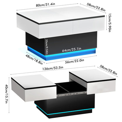 Table basse industrielle moderne extensible 2 en 1 - 14:29;200007763:201336101