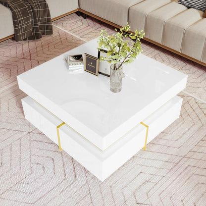 Table basse laquée brillante pour salon disponible en noir et blanc - vente privée 14:200006155White;200007763:201336101