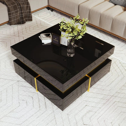 Table basse laquée brillante pour salon disponible en noir et blanc - vente privée 14:200844062Black;200007763:201336101