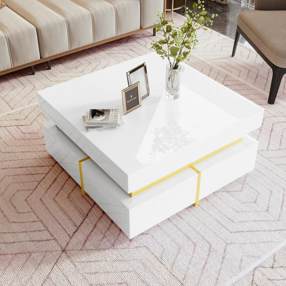 Table basse laquée brillante pour salon disponible en noir et blanc - vente privée 14:200844062Black;200007763:201336101