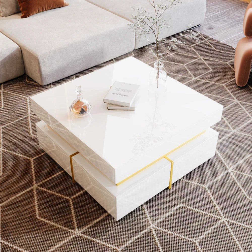 Table basse laquée brillante pour salon disponible en noir et blanc - vente privée 14:200844062Black;200007763:201336101