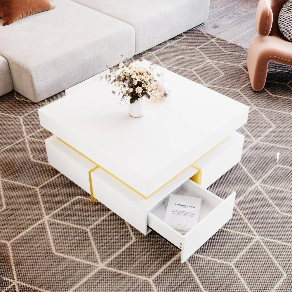 Table basse laquée brillante pour salon disponible en noir et blanc - vente privée 14:200844062Black;200007763:201336101