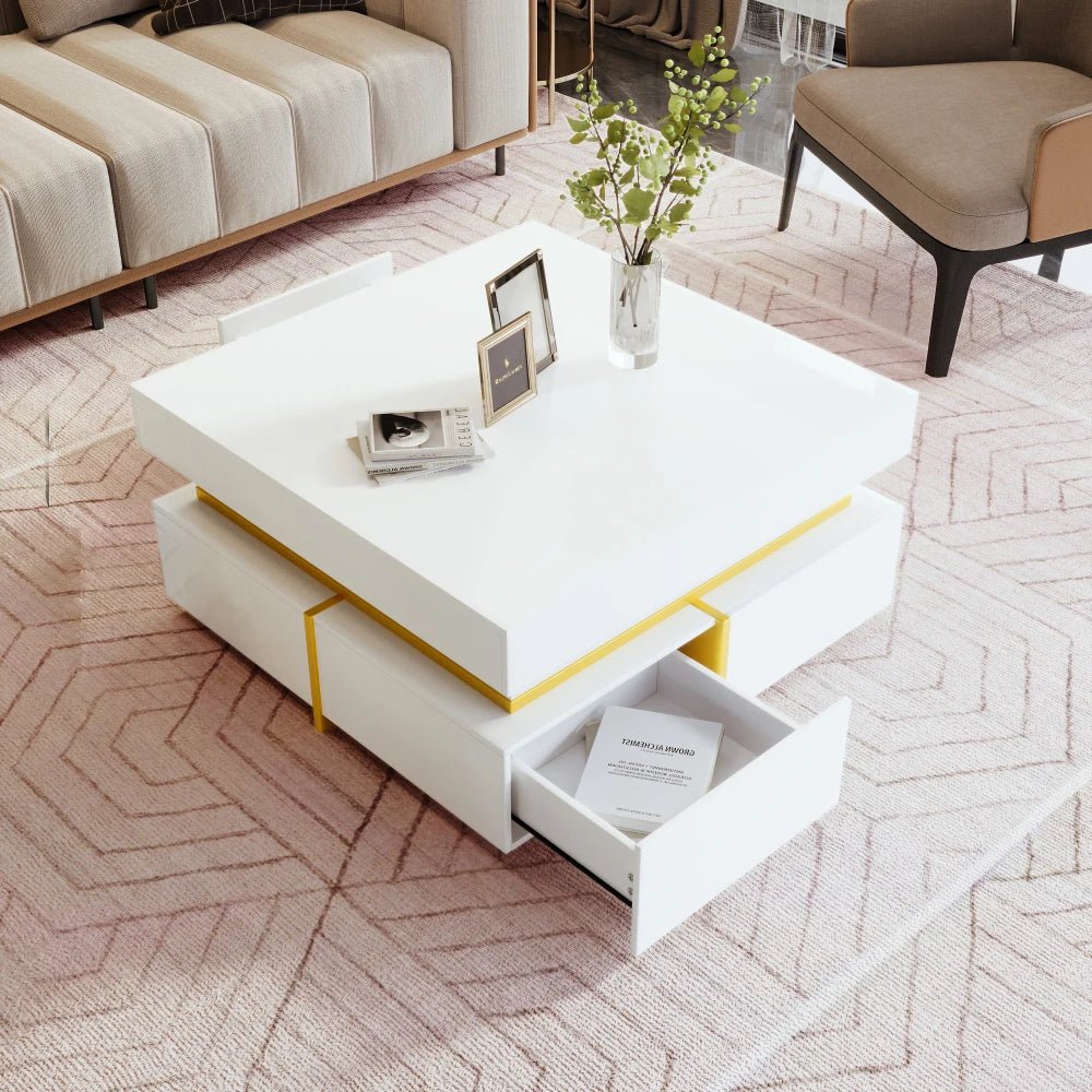 Table basse laquée brillante pour salon disponible en noir et blanc - vente privée 14:200844062Black;200007763:201336101