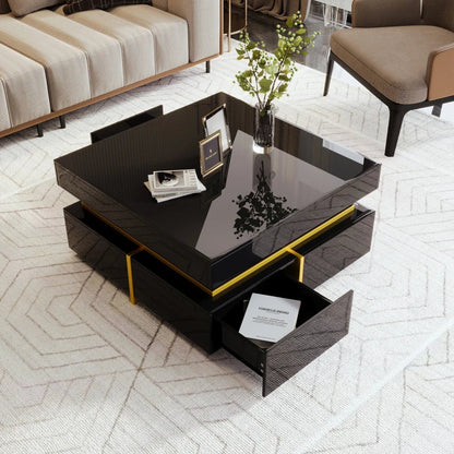 Table basse laquée brillante pour salon disponible en noir et blanc - vente privée 14:200844062Black;200007763:201336101