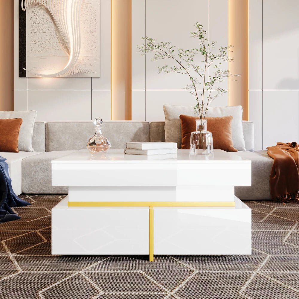 Table basse laquée brillante pour salon disponible en noir et blanc - vente privée 14:200844062Black;200007763:201336101
