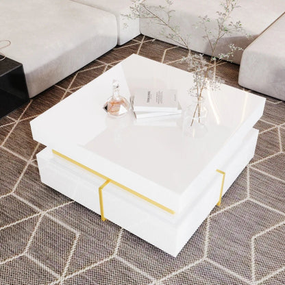Table basse laquée brillante pour salon disponible en noir et blanc - vente privée 14:200844062Black;200007763:201336101