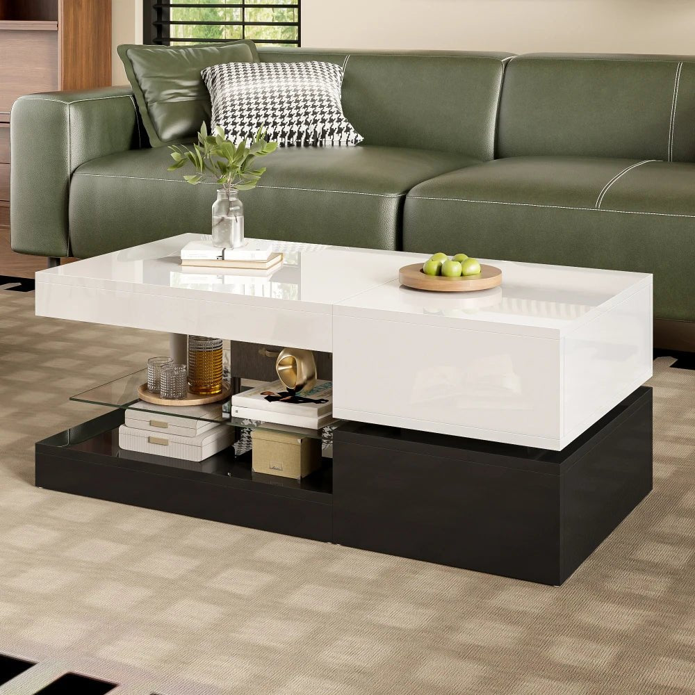 table basse luxe 90x45x35.5 Cm - vente privée 14:200844062Black   White;200007763:201336101