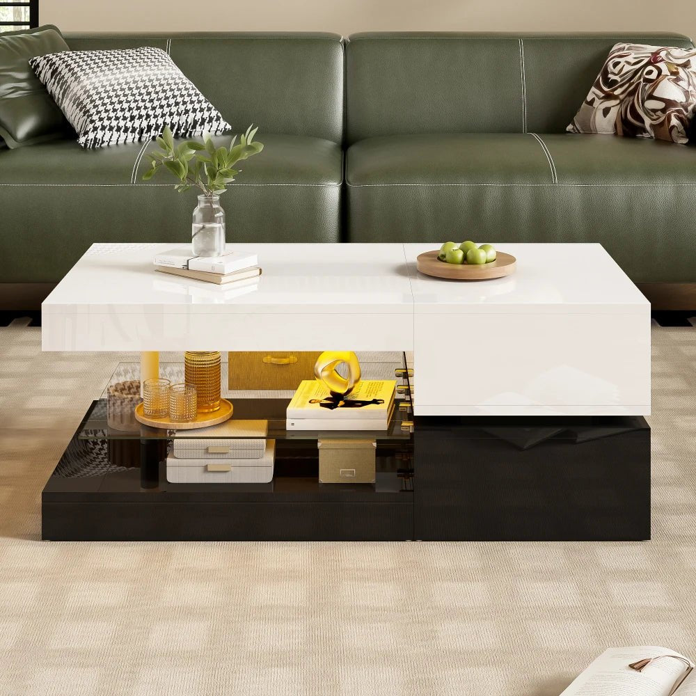 table basse luxe 90x45x35.5 Cm - vente privée 14:200844062Black   White;200007763:201336101
