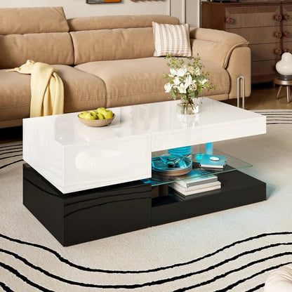 table basse luxe 90x45x35.5 Cm - vente privée 14:200844062Black   White;200007763:201336101