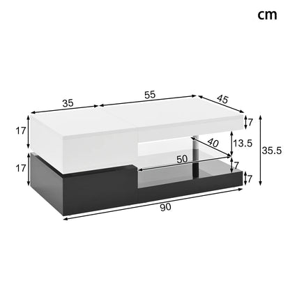 table basse luxe 90x45x35.5 Cm - vente privée 14:200844062Black   White;200007763:201336101