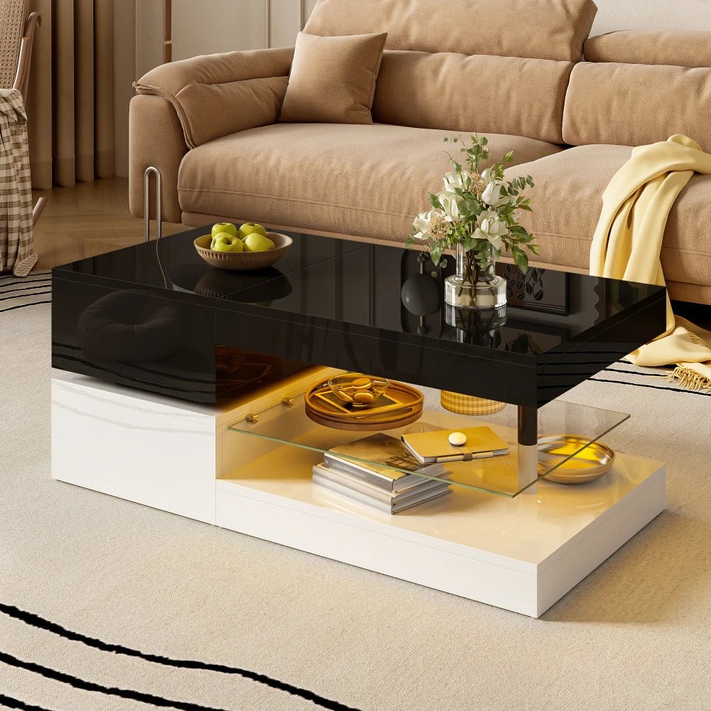 table basse luxe 90x45x35.5 Cm - vente privée 14:200844062Black   White;200007763:201336101