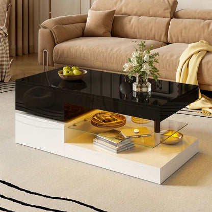table basse luxe 90x45x35.5 Cm - vente privée 14:200844062Black   White;200007763:201336101