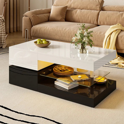 table basse luxe 90x45x35.5 Cm - vente privée 14:200844062Black   White;200007763:201336101