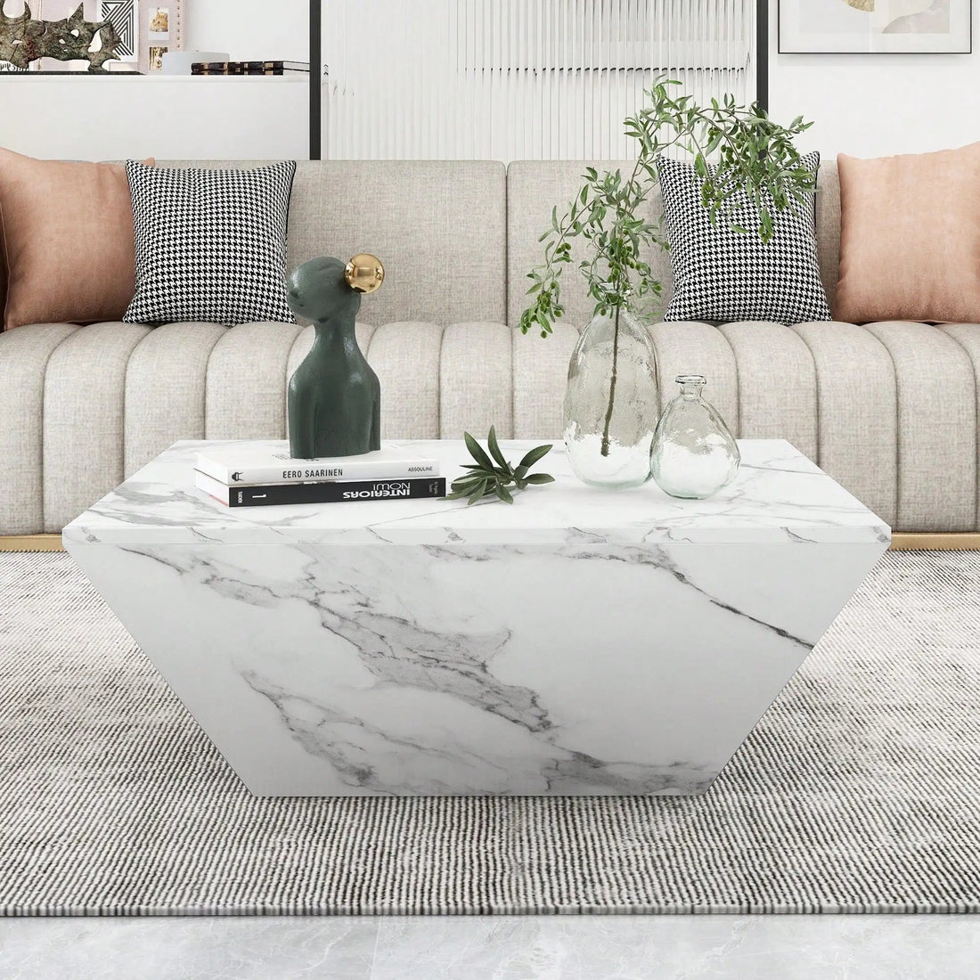 Table basse marbre blanc - vente privée 14:29White;200007763:201336101