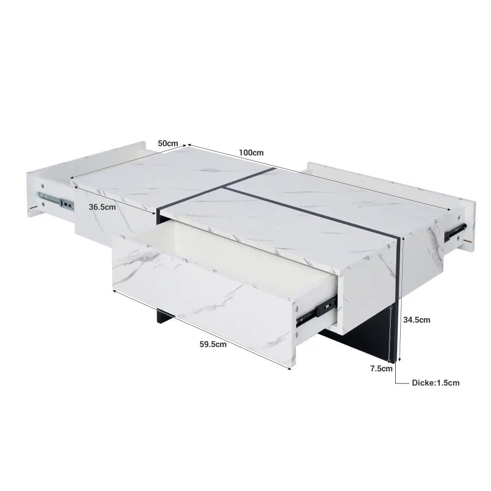 Table basse marbre rectangulaire imitations 100*50*34.5cm - vente privée 14:200004889CQY-white;200007763:201336101