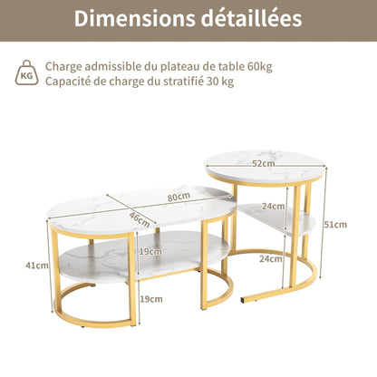 Table basse métal ronde avec effet marbre - vente privée 14:193Black;200007763:201336101