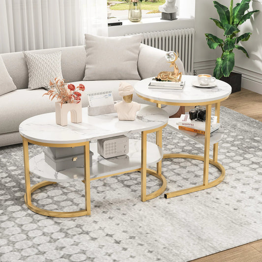 Table basse métal ronde avec effet marbre - vente privée 14:193Black;200007763:201336101