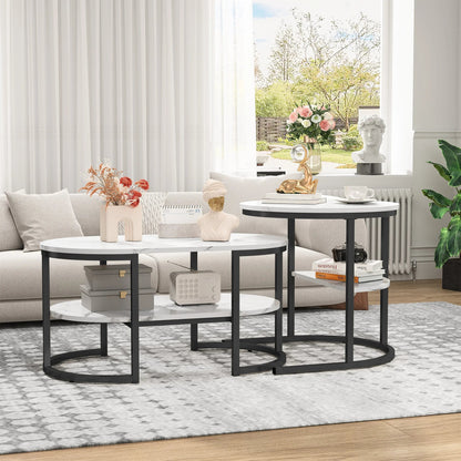 Table basse métal ronde avec effet marbre - vente privée 14:193Black;200007763:201336101