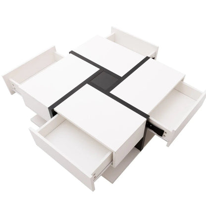 Table basse moderne géométrique blanche 78×78×36 cm - vente privée 14:2978×78×36 cm;200007763:201336101