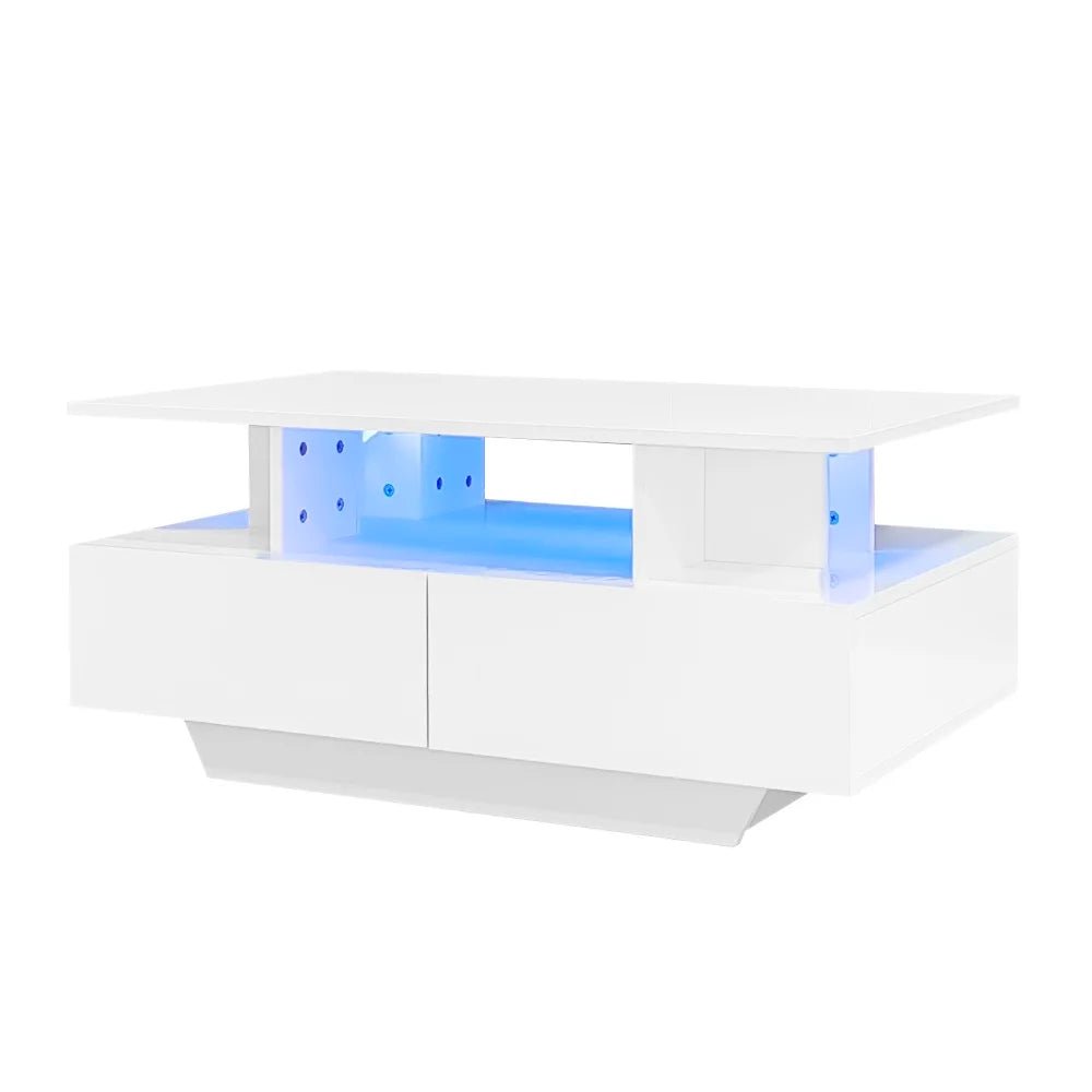Table basse Multifonction à LED 90x55x41 Cm - vente privée 14:200004889CQY-white;200007763:201336101