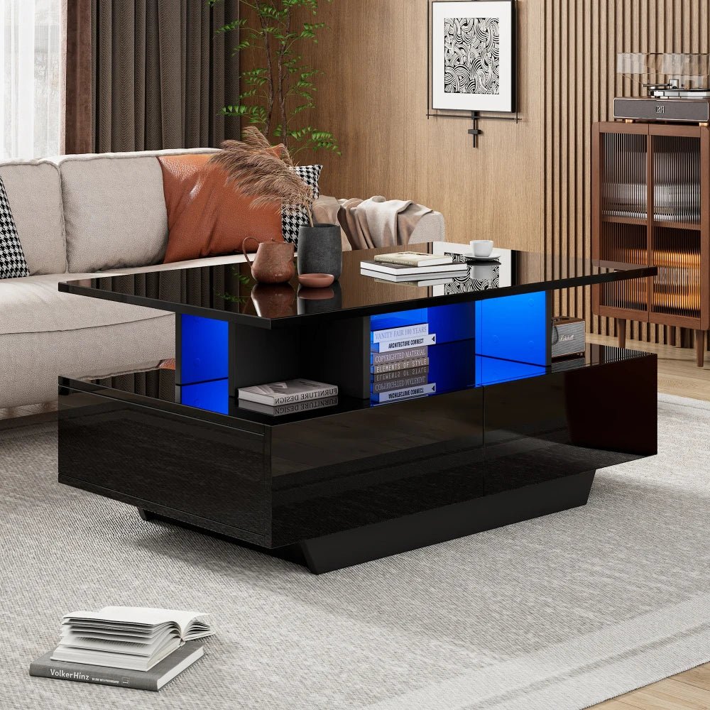 Table basse Multifonction à LED 90x55x41 Cm - vente privée 14:200004889CQY-white;200007763:201336101