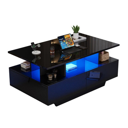 Table basse Multifonction à LED 90x55x41 Cm - vente privée 14:200004889CQY-white;200007763:201336101