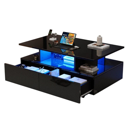 Table basse Multifonction à LED 90x55x41 Cm - vente privée 14:200004889CQY-white;200007763:201336101