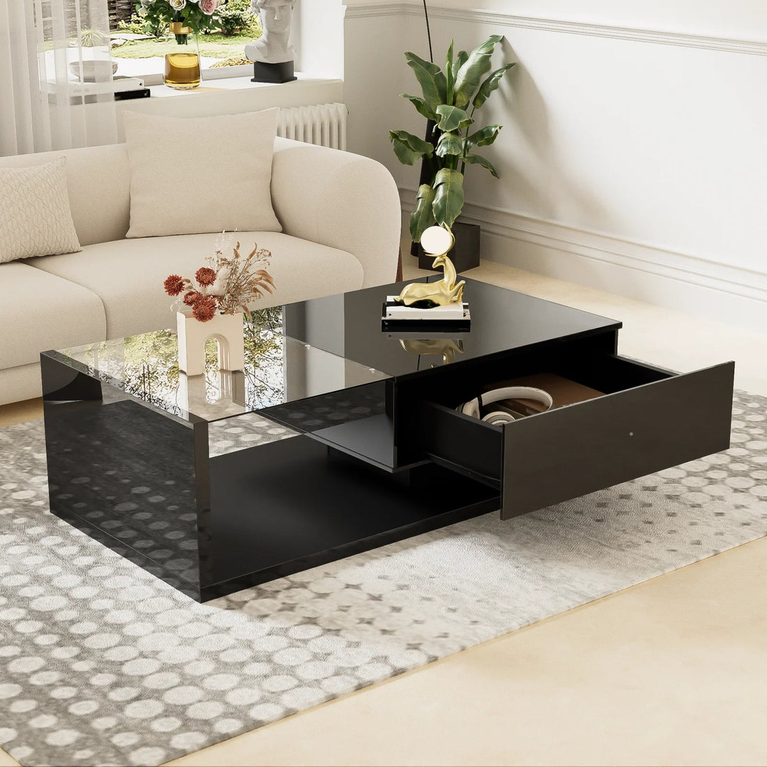 Table basse noir pour salon original et tendance - vente privée 200007763:201336101