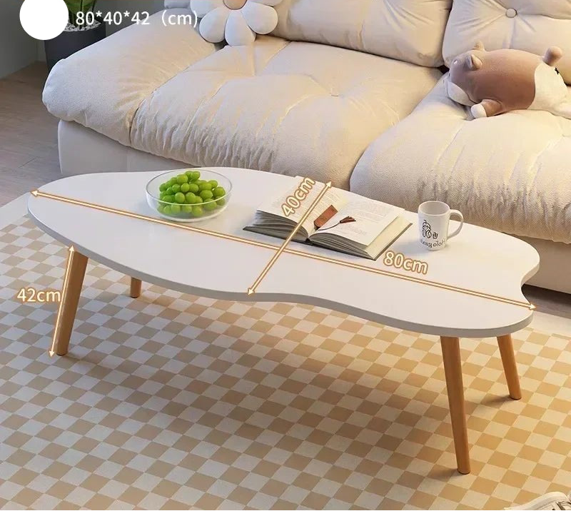 Table basse noyer nordique pour petit appartement - vente privée 14:193white 80 40 42cm