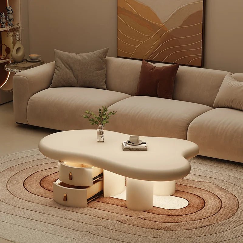 Table basse nuage avec tiroir - vente privée 14:29white