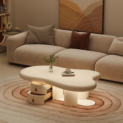Table basse nuage avec tiroir - vente privée 14:29white