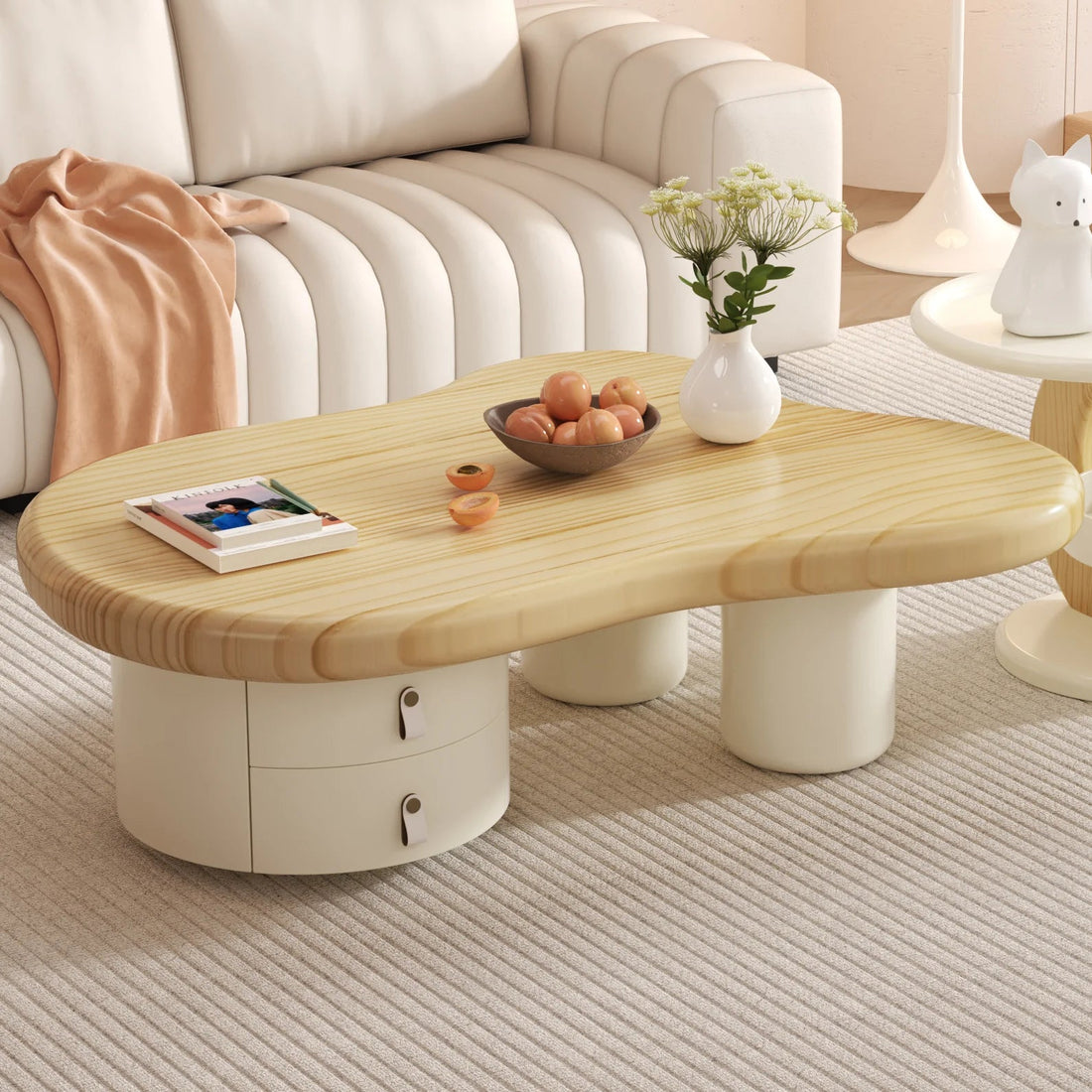 Table basse nuage avec tiroir - vente privée 14:29white