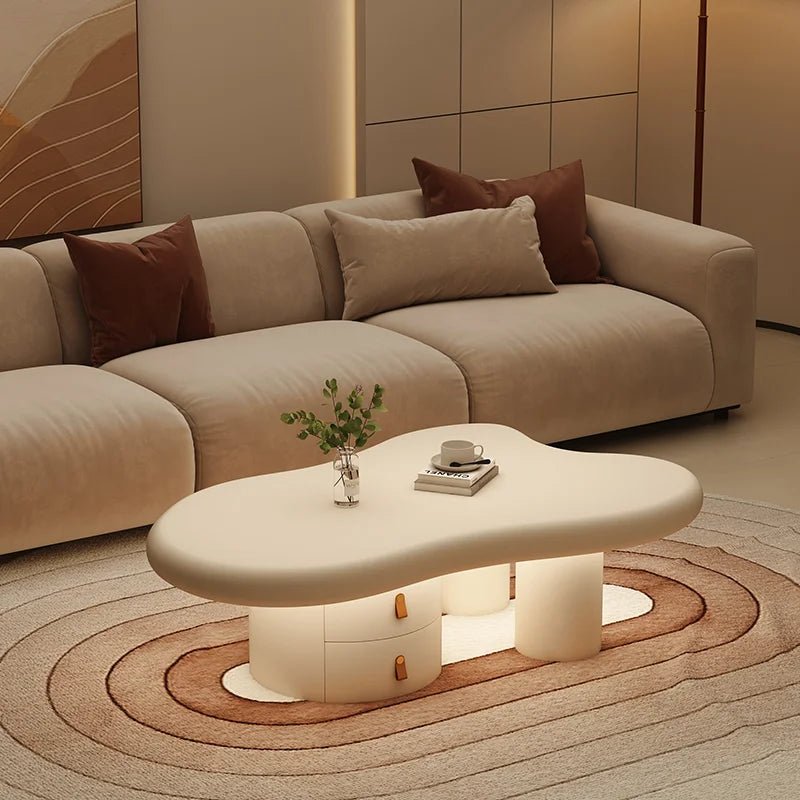 Table basse nuage avec tiroir - vente privée 14:29white