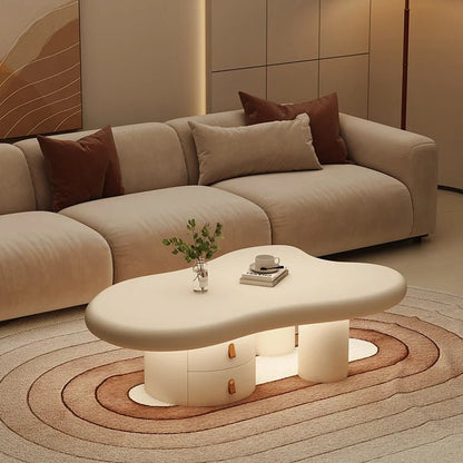 Table basse nuage avec tiroir - vente privée 14:29white