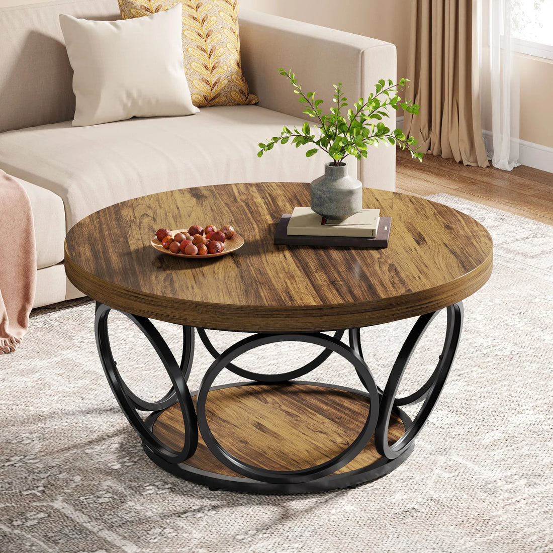 Table basse originale et ronde - vente privée 14:200006152Brown;200007763:201336101