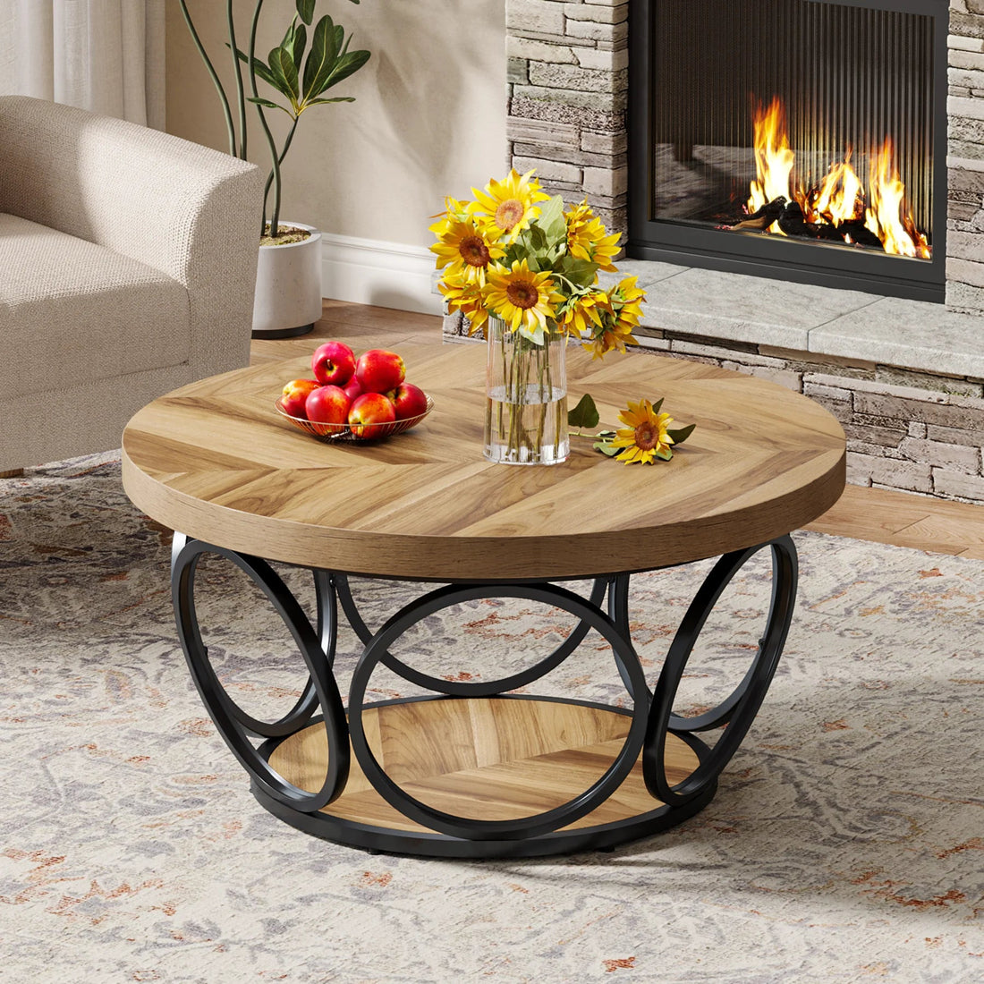 Table basse originale et ronde - vente privée 14:200006152Brown;200007763:201336101