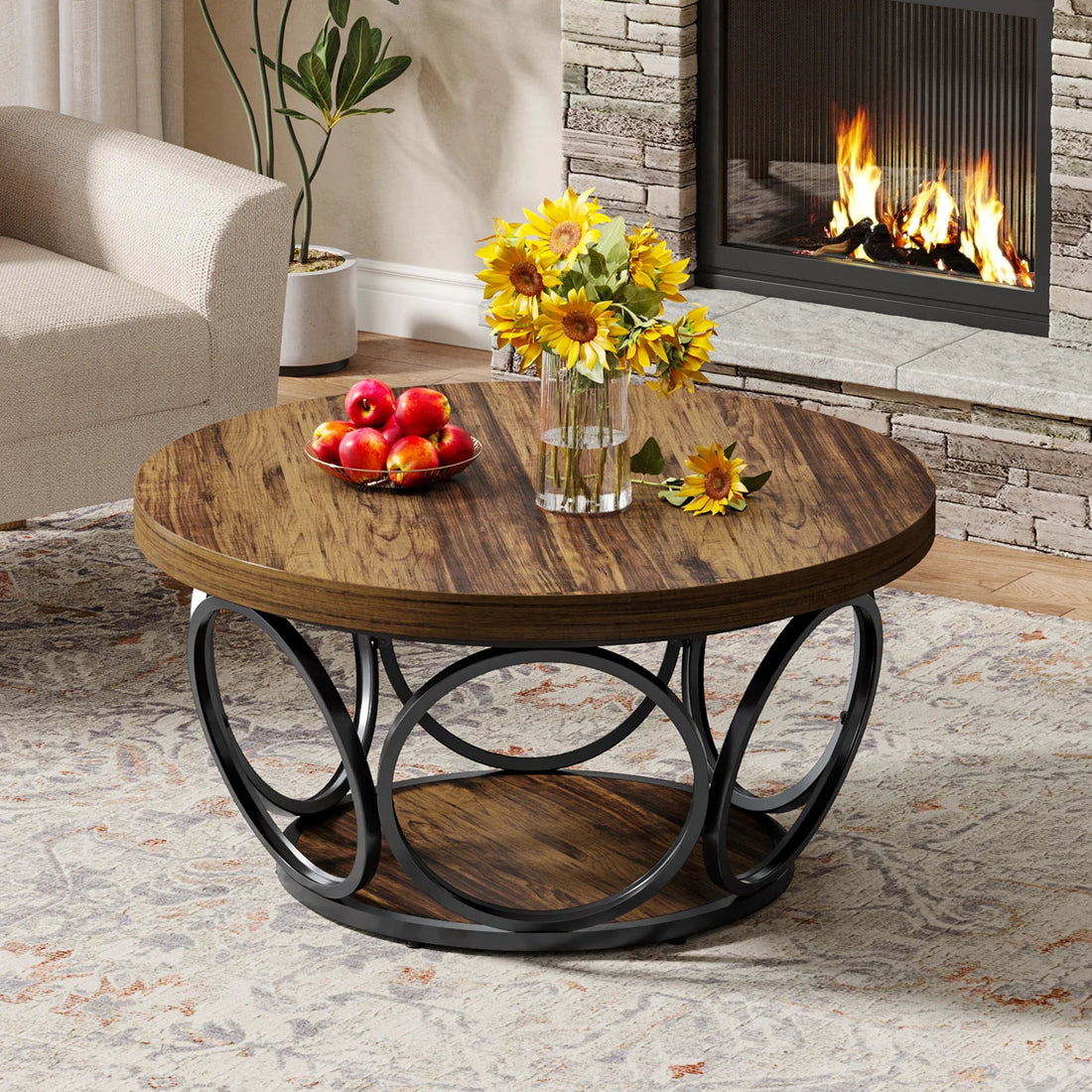 Table basse originale et ronde - vente privée 14:200006152Brown;200007763:201336101