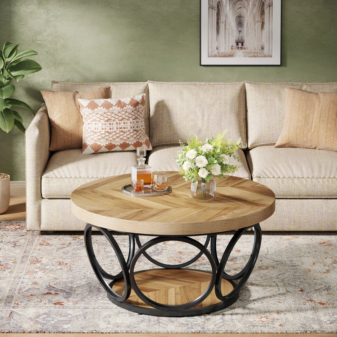 Table basse originale et ronde - vente privée 14:200006152Brown;200007763:201336101