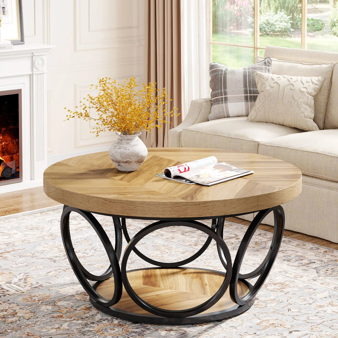 Table basse originale et ronde - vente privée 14:200006154wooden Grain;200007763:201336101