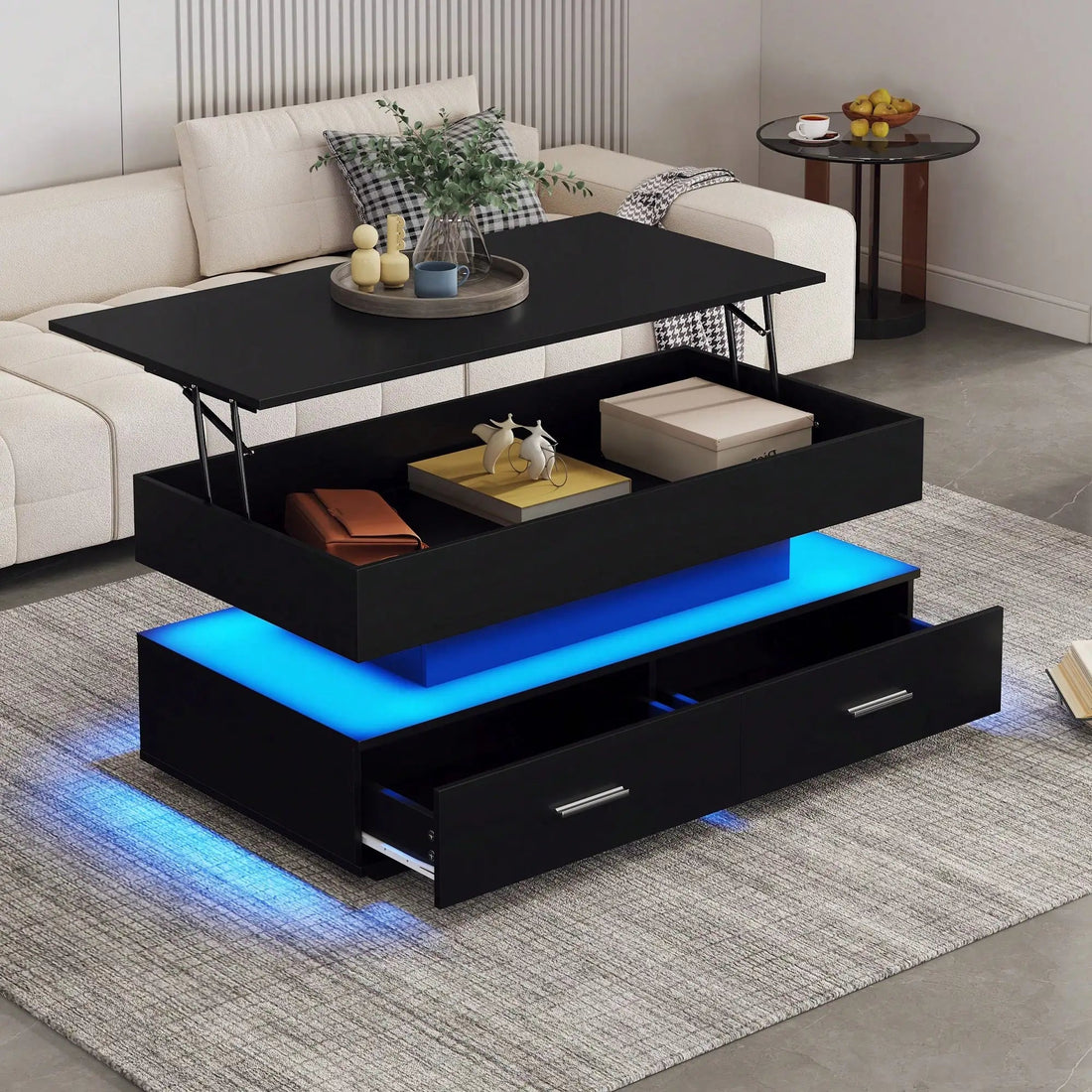 Table basse pour petit espace - 100 x 50 x 44 cm - vente privée 14:193Black;200007763:201336101