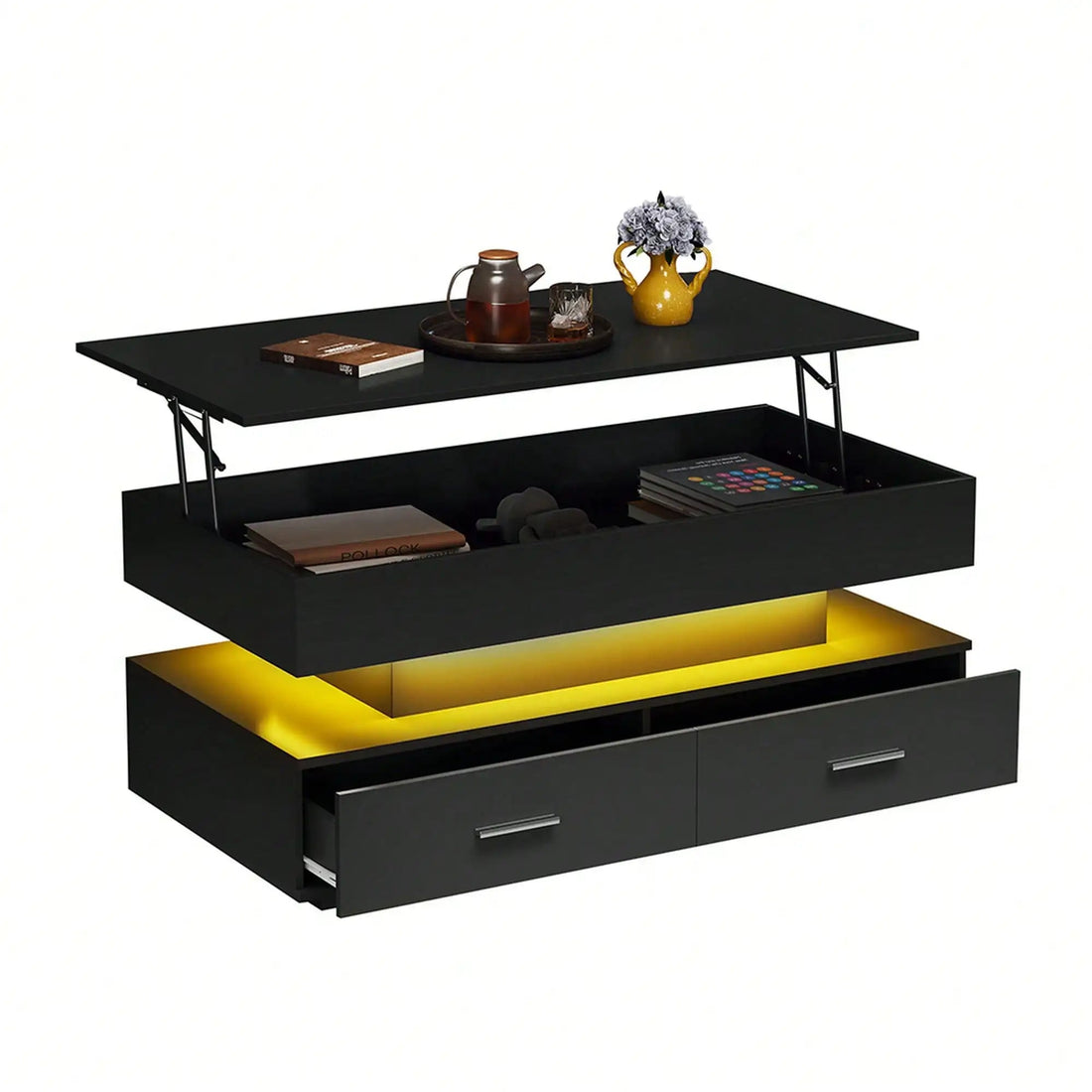 Table basse pour petit espace - 100 x 50 x 44 cm - vente privée 14:193Black;200007763:201336101