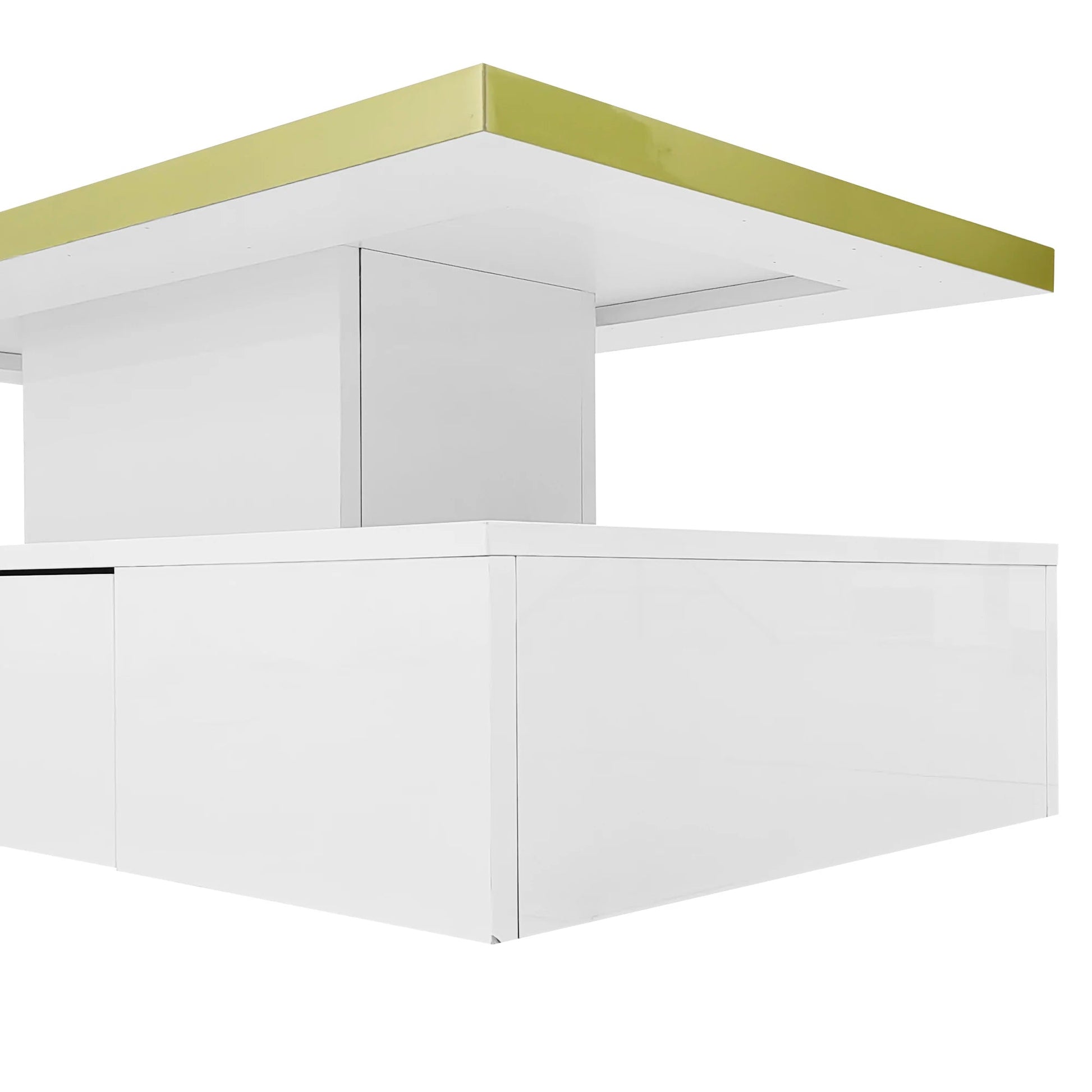 Table basse rectangulaire moderne et brillante avec éclairage LED - 14:200844062Black - Particle Board;200007763:201336342