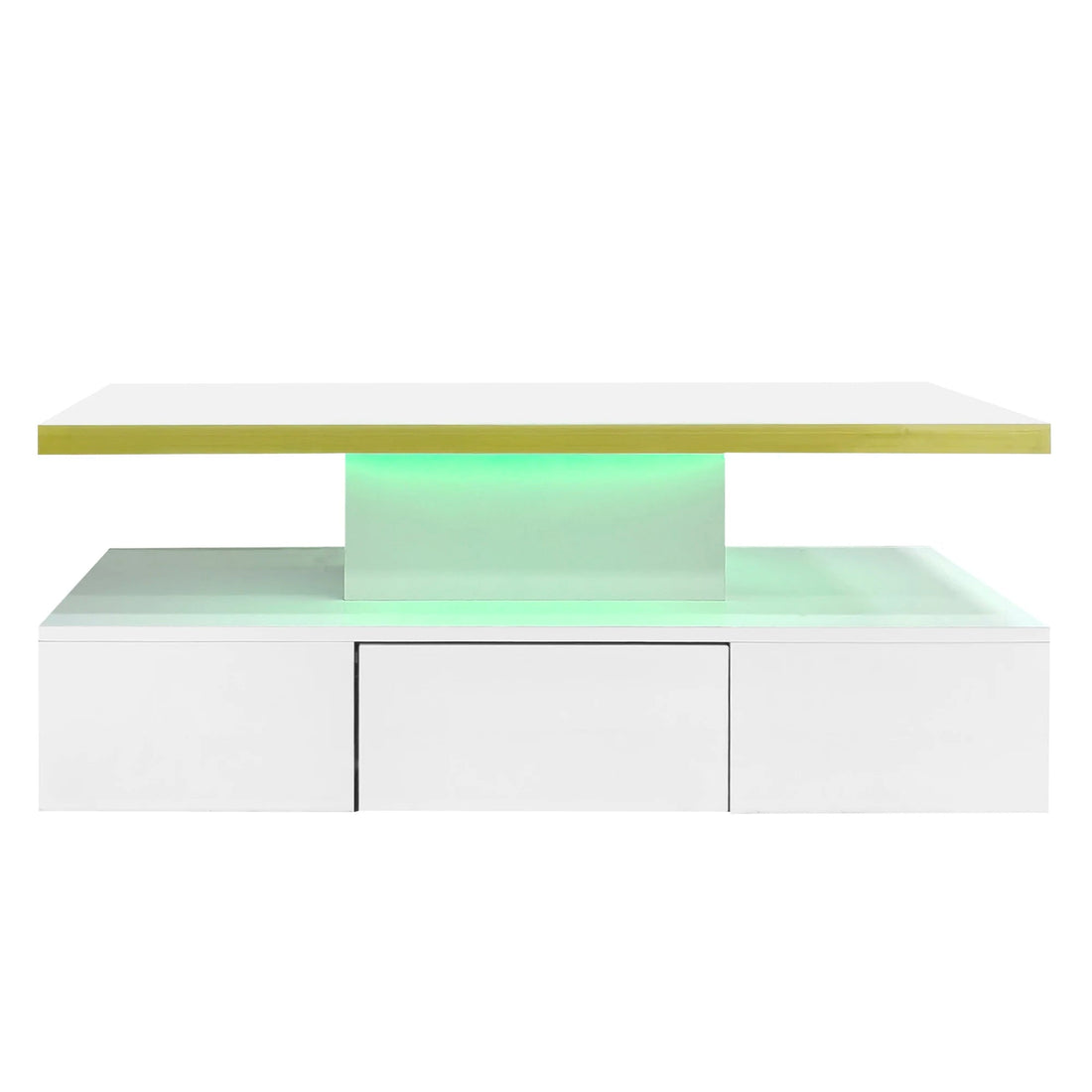 Table basse rectangulaire moderne et brillante avec éclairage LED - vente privée 14:200844062Black - Particle Board;200007763:201336342