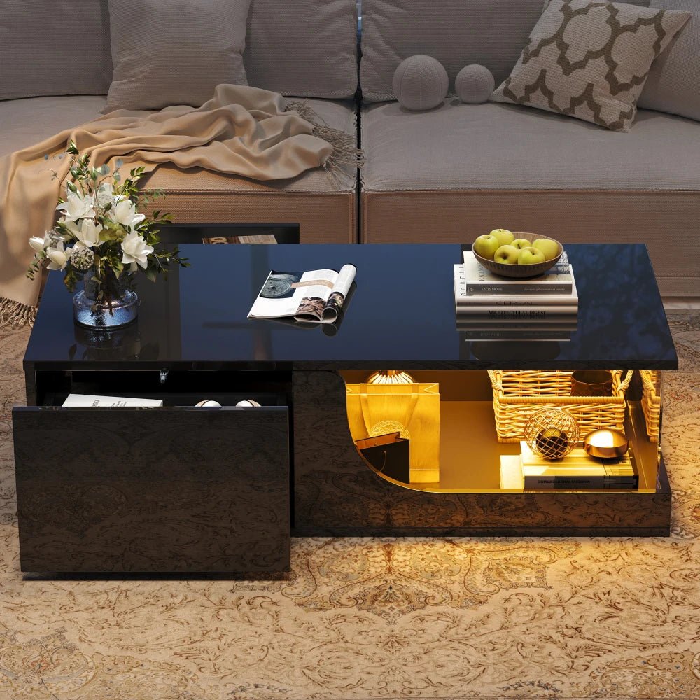 Table basse rectangulaire noir majestueuse 100*50*30cm - vente privée 14:200004889CQY-as show;200007763:201336101