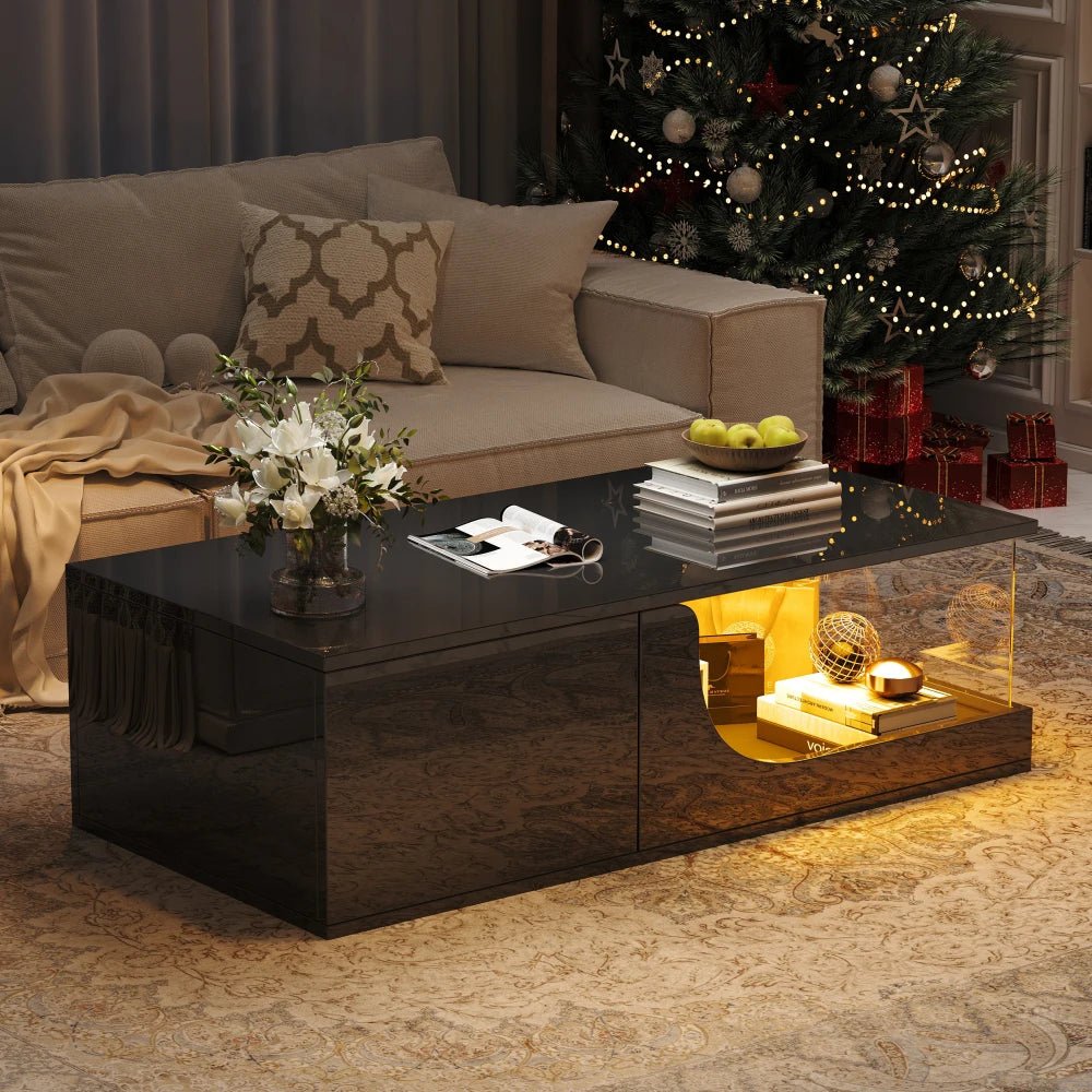 Table basse rectangulaire noir majestueuse 100*50*30cm - vente privée 14:200004889CQY-as show;200007763:201336101