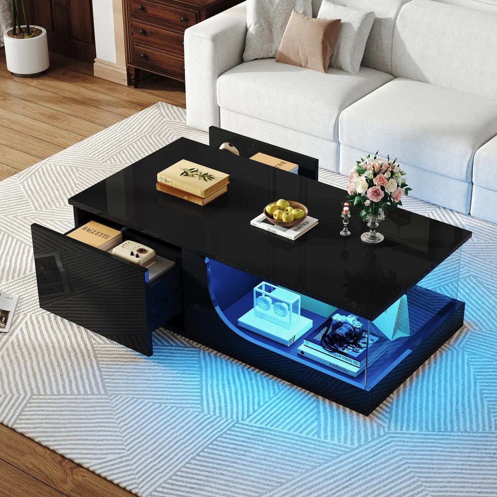 Table basse rectangulaire noir majestueuse 100*50*30cm - vente privée 14:200004889CQY-as show;200007763:201336101