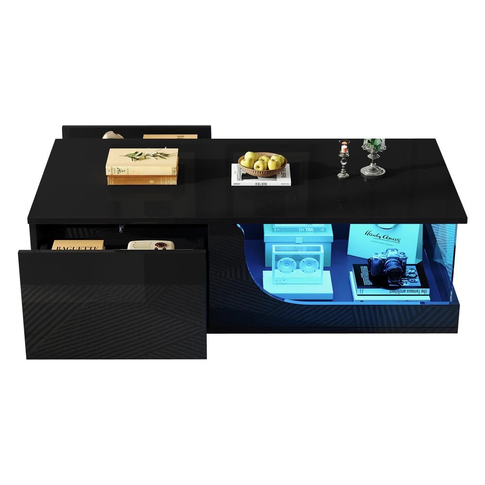 Table basse rectangulaire noir majestueuse 100*50*30cm - vente privée 14:200004889CQY-as show;200007763:201336101