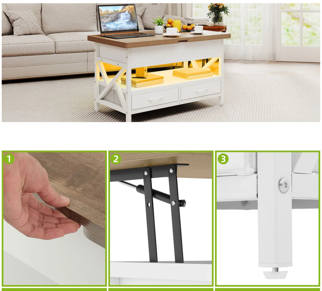 Table basse relevable balconera 90×50×51.5cm - vente privée 14:29;200007763:201336101